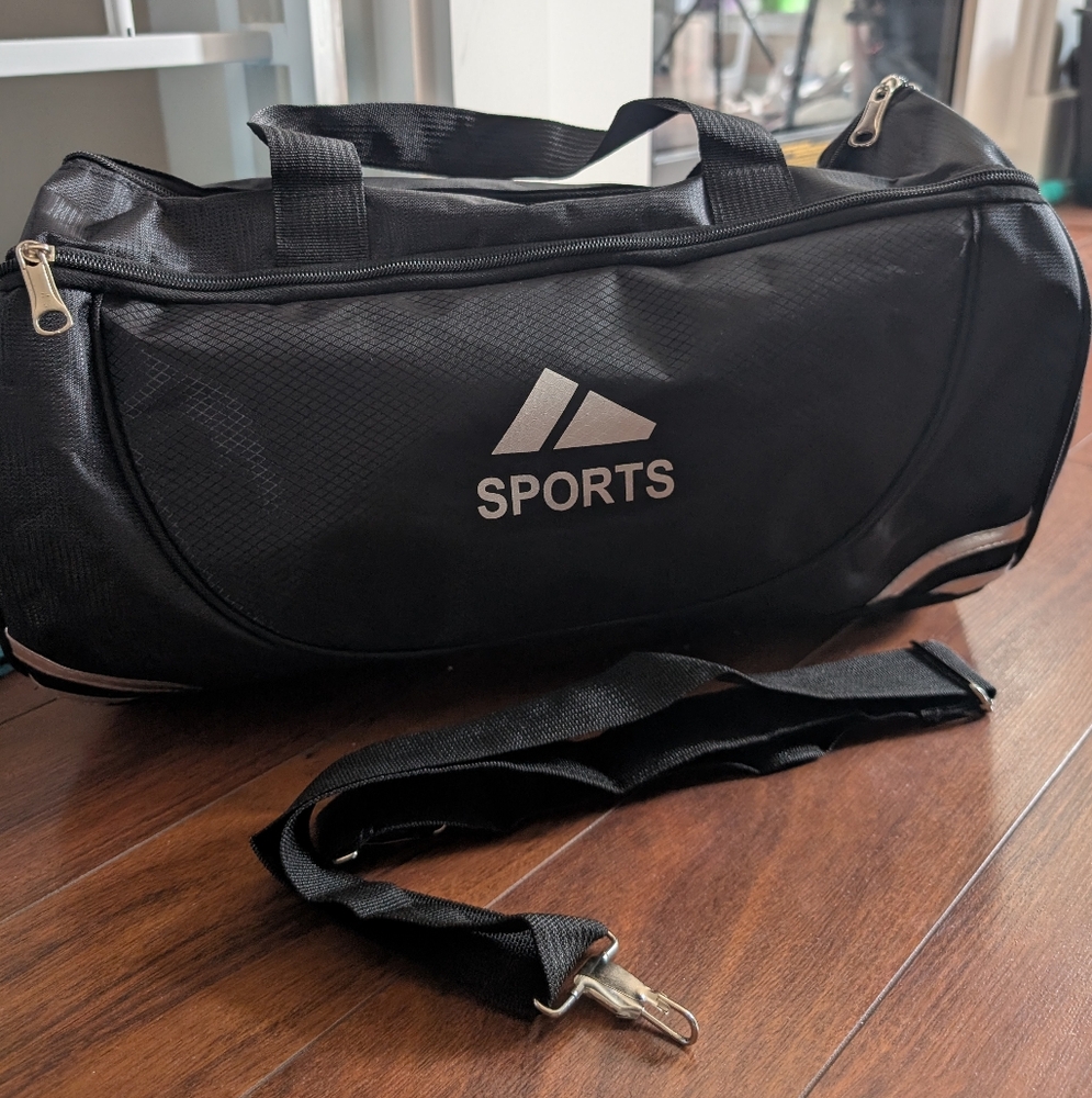 Brand New Black Sports Duffel Bag